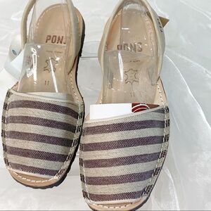 Pons Avaracas CLASSIC STYLE TEXTILE BROWN STRIPES Size 11